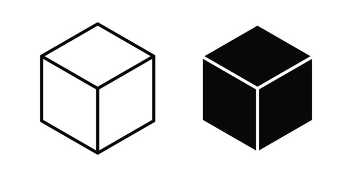 Cube icon outline art kit