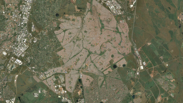 Top-down aerial 3D illustration of Tembisa, South Africa