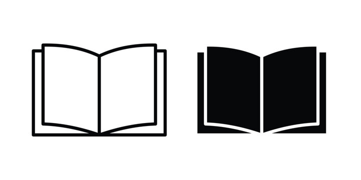 open book icon outline art kit