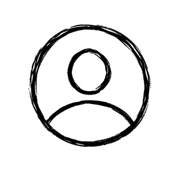 Hand Drawn Sketchy User Profile Icon Person Avatar Line Art for Apps Websites and Social Media