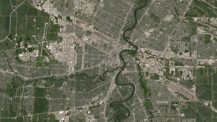 Top-down aerial 3D illustration of Winnipeg, Canada © harvepino