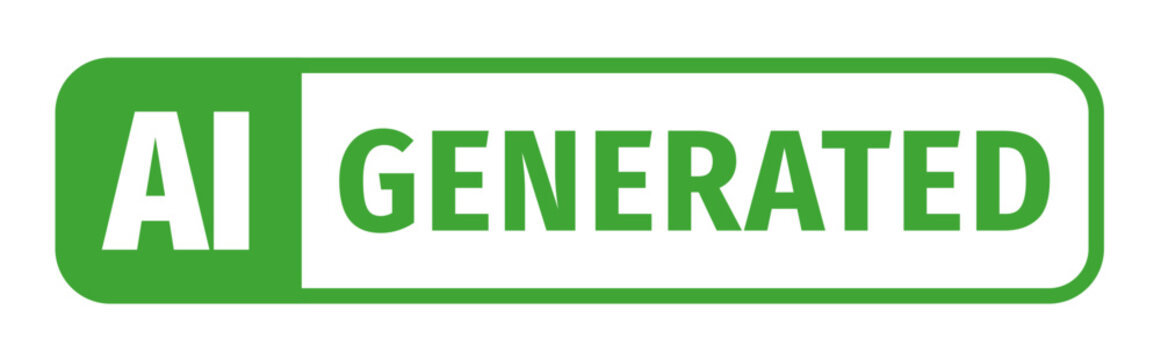 Button AI generated content rounded sticker green