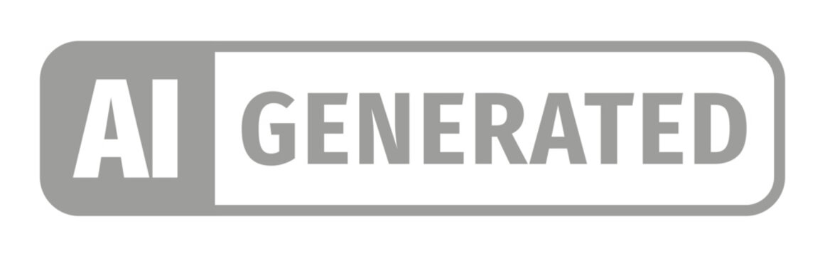 Button AI generated content rounded sticker grey