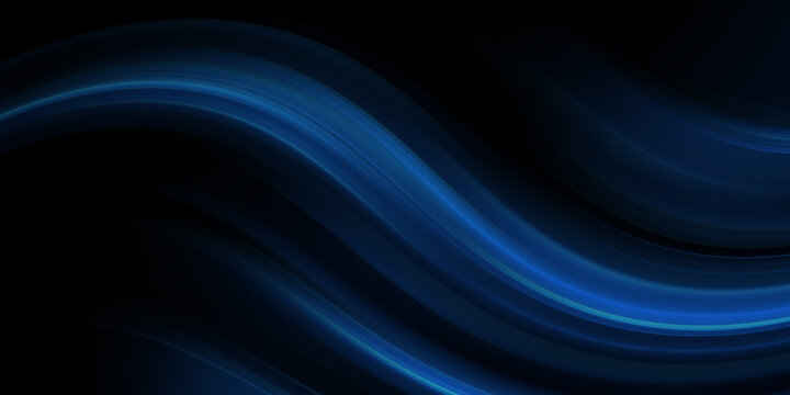 Abstract blue wave background with fluid curves and gradient lighting