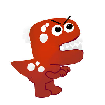 funny cartoon monster dinosaurus cute