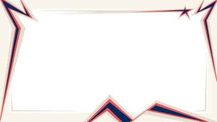 Fototapeta premium Dynamic Patriotic Border Frame in Red and Blue Comic Style with Jagged Edges and Star Detail Perfect for Fourth of July or US National Day Card