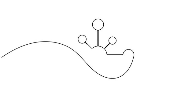 Networking data node server icon sign continuous one line drawing moving on white background minimalist single art online platform process symbol animation video