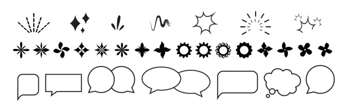 set of speech bubbles