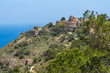 Fototapeta premium Scenic view at the Bateria de Castillitos, near Cartagena, Region of Murcia, Spain.