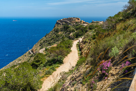 Scenic view at the Bateria de Castillitos, near Cartagena, Region of Murcia, Spain.
