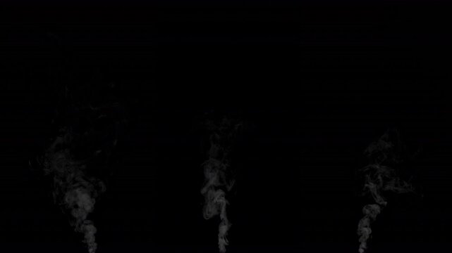 Super Slow Motion Collection of Slowly Rising Smoke, Isolated on Black Background at 1000fps.