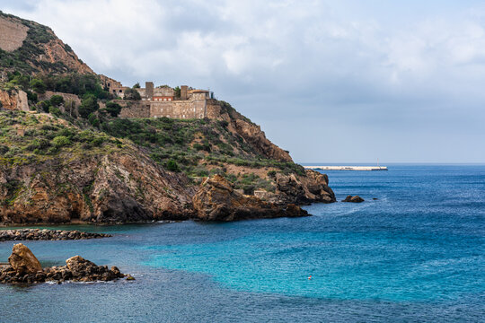 Scenic panoramic view in Cartagena during a summer day,  Region of Murcia, Spain.