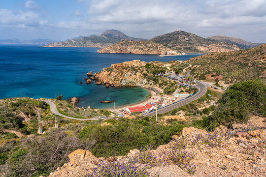 Scenic panoramic view in Cartagena during a summer day,  Region of Murcia, Spain.