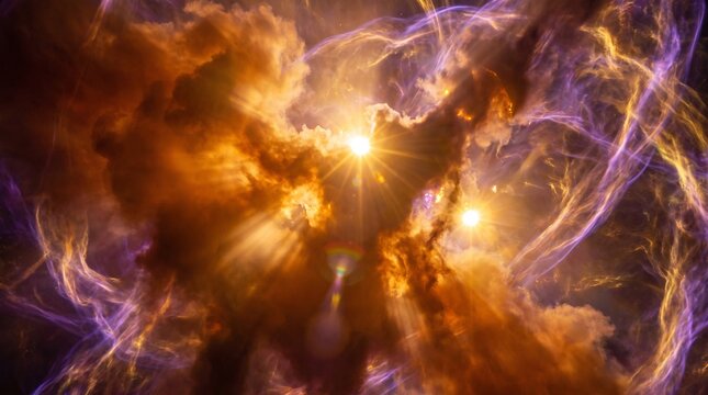 An action-oriented, immersive shot that places the viewer within the chaotic beauty of the star-birthing process.