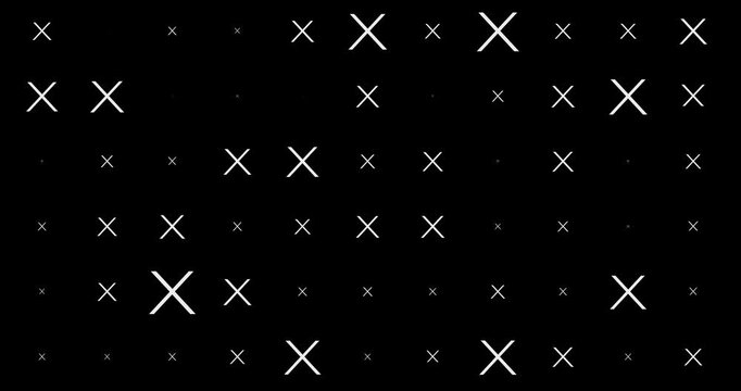 Abstract Black and White Cross Pattern Grid With Repeating Minimal Geometric X Marks