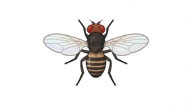 illustration of a fruit fly isolated on a white background