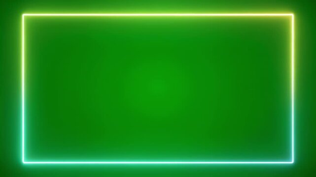 Green screen frames with glowing neon outlines and subtle color shifts for dynamic motion graphics