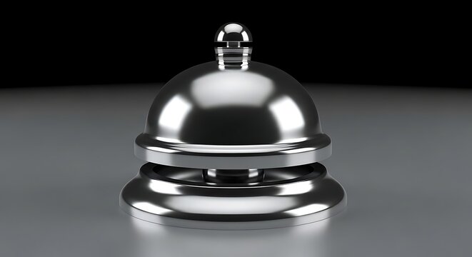 Shiny silver hotel front desk service bell