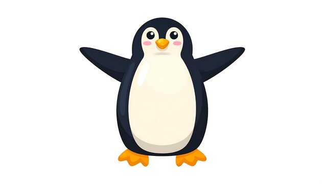 Cute cartoon penguin character illustration.