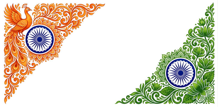 India Independence Day Traditional Corner Designs floral decoration.
