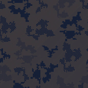 denim textures camouflage pattern on muster background