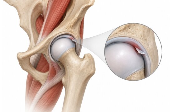 Hip Labral Tear With Magnified Acetabular Cartilage Injury