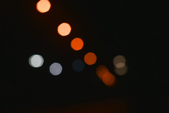 Blured night light. bokeh background, Blur concept . Abstract unfocused blured bokeh light dots background