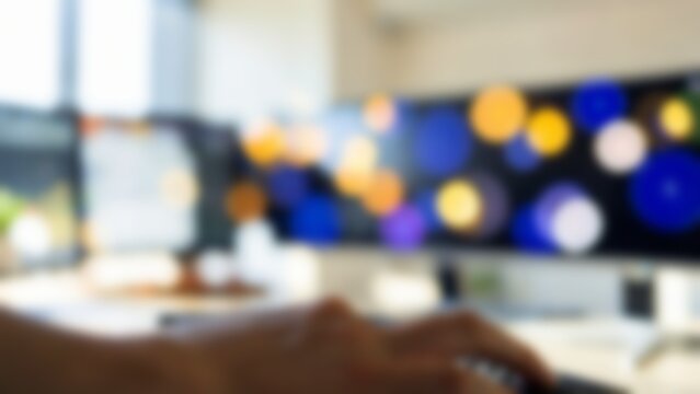 Developer Hand Working at Modern Computer Setup for AI Tech Blog