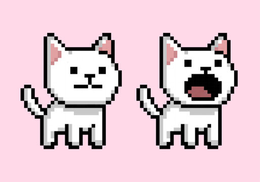 Pop Cat Meme Pixel Art