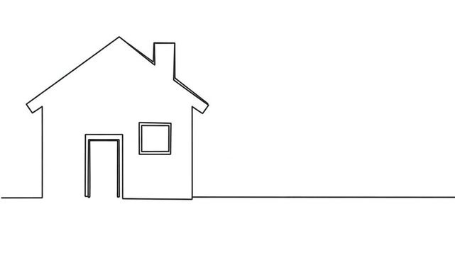 Simple outline illustration of a house shape