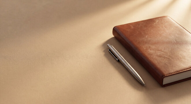 Journaling on Desk with Notebook and Pen