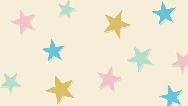 Minimalist pastel star pattern on light background illustration