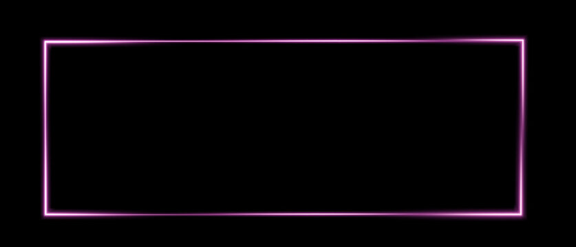 Vibrant magenta neon glowing rectangle frame with subtle electric light line borders on black background