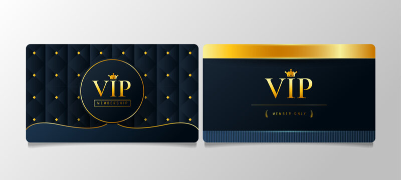 Luxury Gold VIP Card Template with Premium Crown Emblem and Leather Pattern