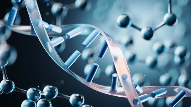 DNA Double Helix with Molecular Background Biotechnology UHD Loop