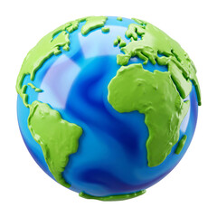 3D glossy Earth globe icon with world map continents © Vino Creative Stock