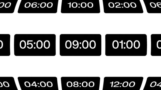 Seamless Loop Digital Clock Numbers Animation