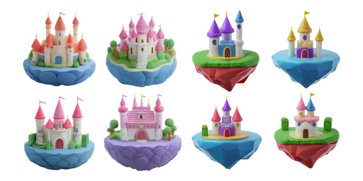 Toy. Castles. Colorful Playsets.
