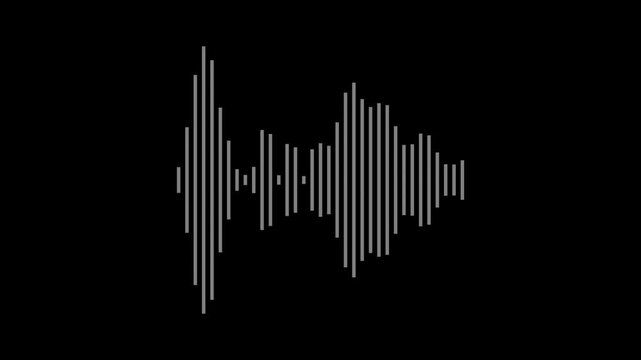 Technology digital signal Audio spectrum. Sound waves meter.  audio waveform, Sound wave isolated sound wave visualization, waveform loop, Digital voice visualization and digital audio .