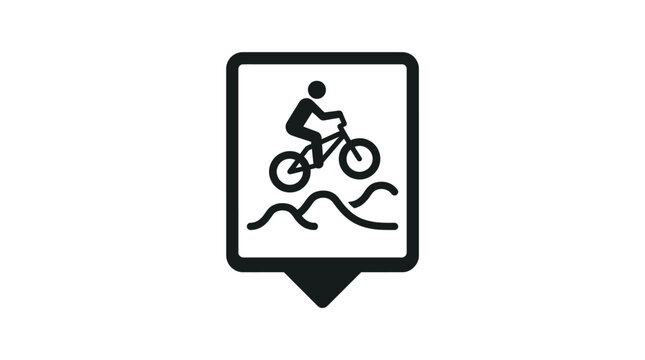 Mountain Biking Map Pin Icon