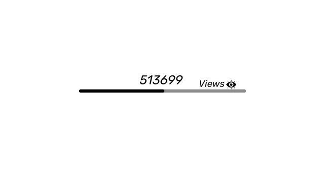 Minimal Social Media 1 Million Views Counter Animation with Eye Icon on White Background