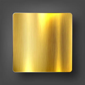 Realistic metal banner. Brushed steel or aluminium plate. Polished metal surface. Old grunge texture with scratches. Vector illustration