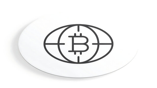 Bitcoin digital currency global network icon design with cryptocurrency