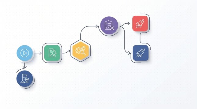 Business Process Workflow Infographic Vector Template