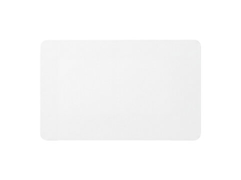 White blank card with rounded corners isolated on white background