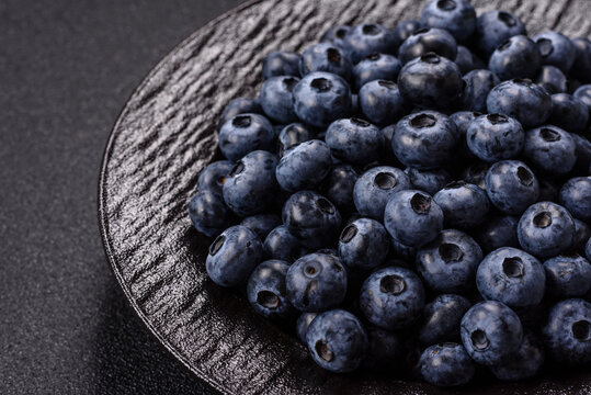 Fresh, ripe, and juicy wild blueberries as an ingredient for vegetarian dishes