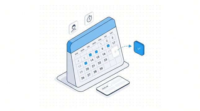 Isometric Calendar Icon for Event Planning and Scheduling