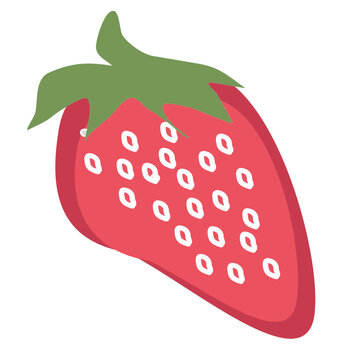  Red strawberry vector illustration isolated on a transparent background