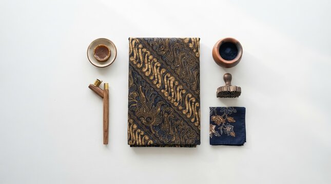 Artistic Arrangement of Vintage Objects on a Minimalist Background for a Cozy Lifestyle Aesthetic