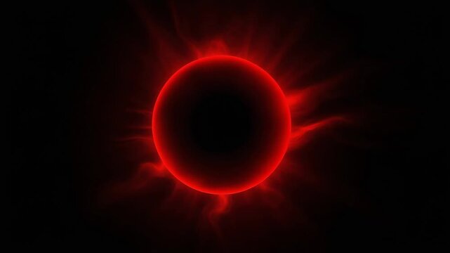 Glowing red orb pulsing with energy in cosmic space creating a mystical and vibrant universe scene